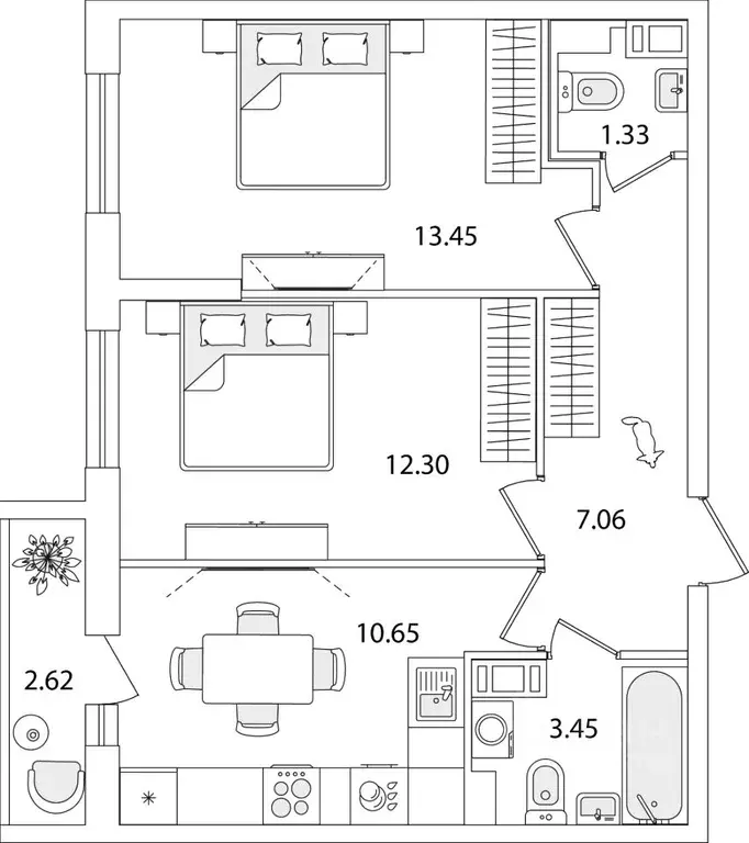 2-к кв. Санкт-Петербург ул. Тамбасова, 5Н (49.55 м) - Фото 0