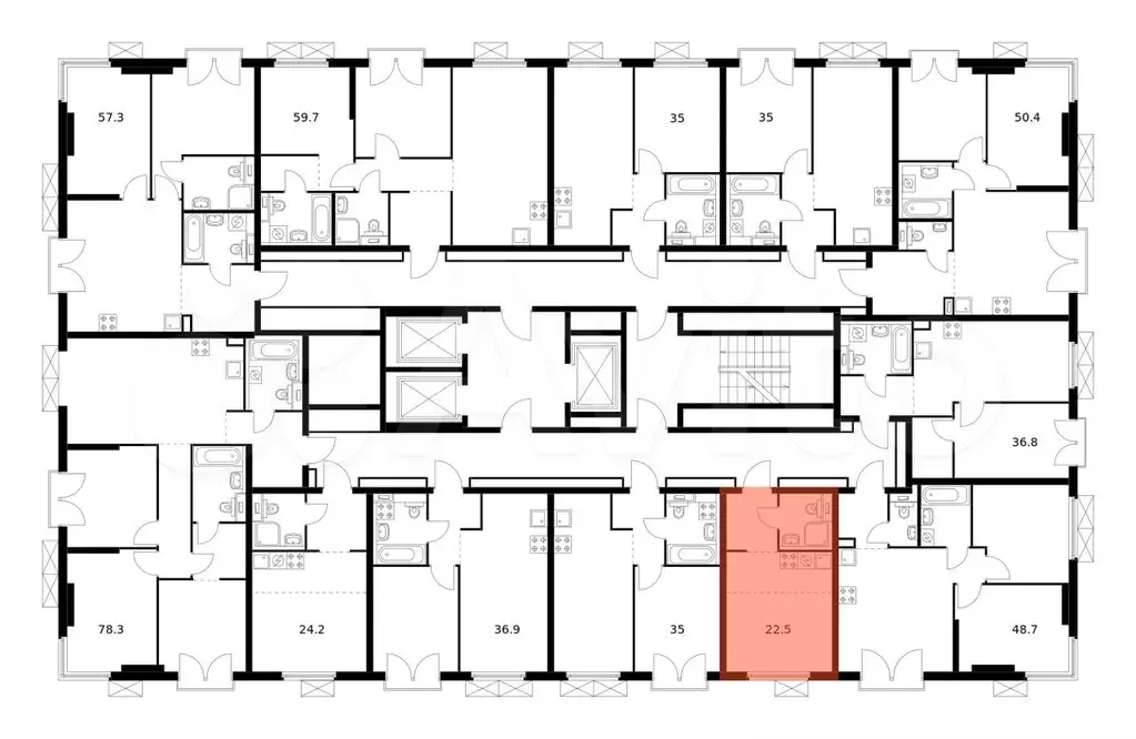 Квартира-студия, 22,5 м, 17/24 эт. - Фото 1