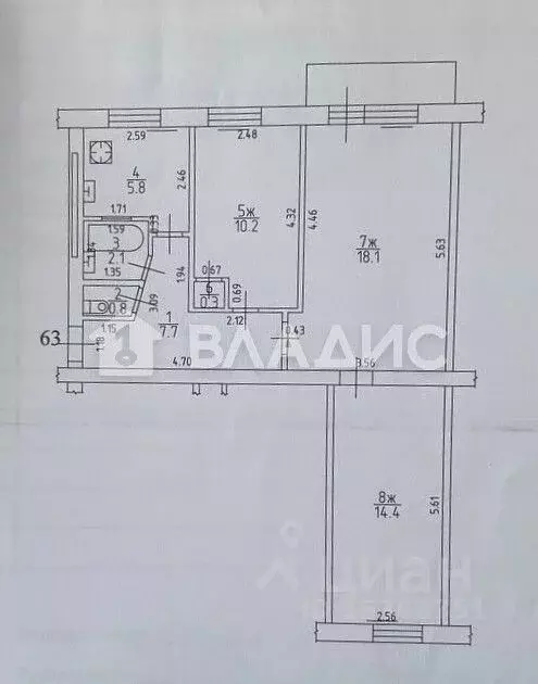 3-к кв. Калининградская область, Светлый Советская ул., 15 (59.4 м) - Фото 2