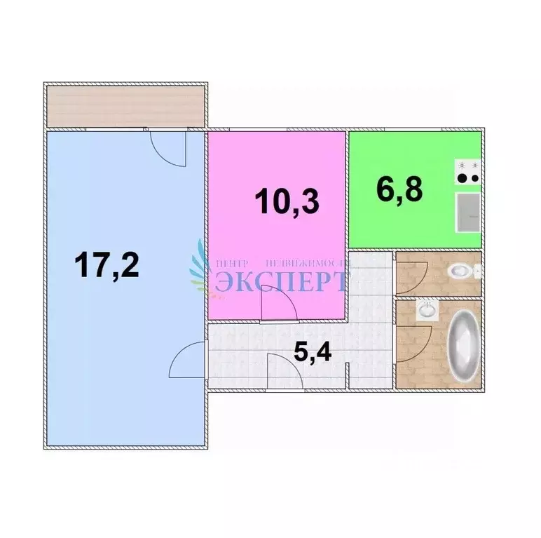 2-к кв. Нижегородская область, Нижний Новгород Норвежская ул., 4 (43.3 ... - Фото 0