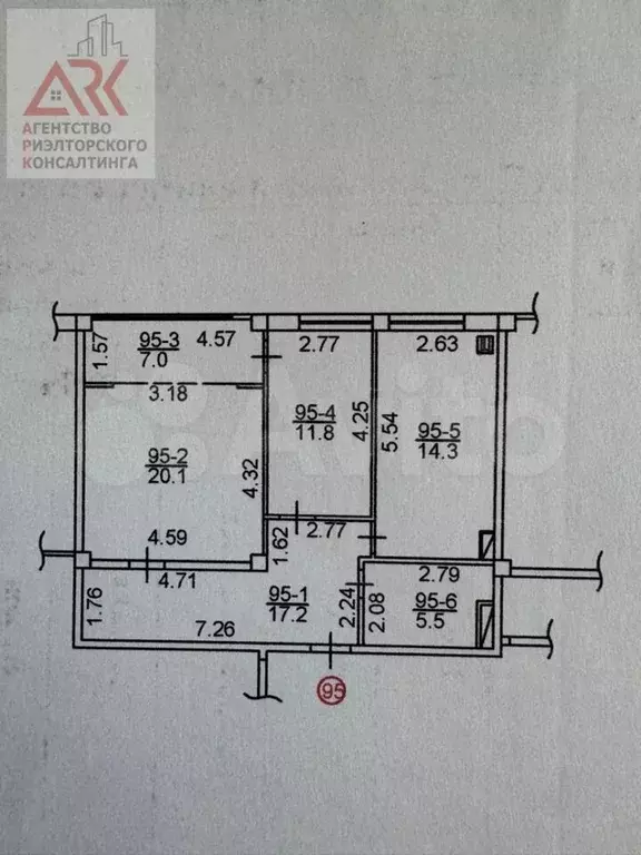 2-к. квартира, 77 м, 4/9 эт. - Фото 0