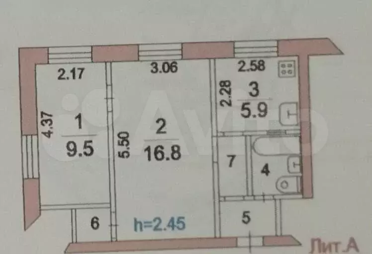2-к. квартира, 40,3 м, 1/2 эт. - Фото 0