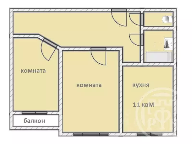2-к кв. Санкт-Петербург, Санкт-Петербург, Пушкин Колпинское ш., 36 ... - Фото 1