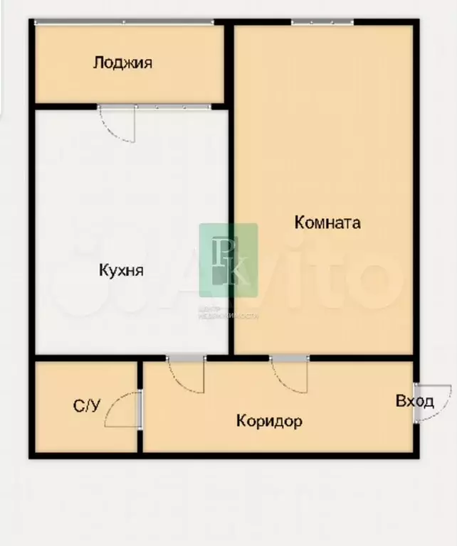 1-к. квартира, 39,8 м, 5/5 эт. - Фото 0