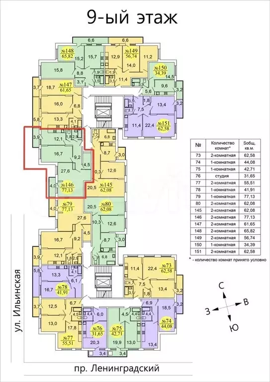 3-к. квартира, 75 м, 9/9 эт. - Фото 0