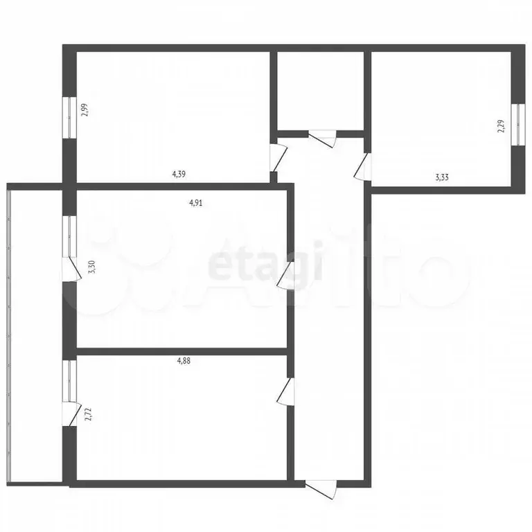 3-к. квартира, 77 м, 2/9 эт. - Фото 0