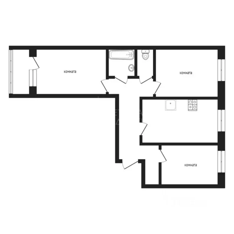 3-к кв. Тюменская область, Тюмень ул. Мебельщиков, 4 (65.5 м) - Фото 1