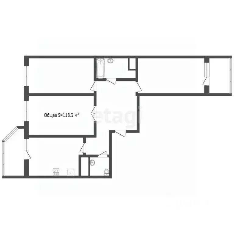 3-к кв. Брянская область, Брянск Красноармейская ул., 130 (117.3 м) - Фото 2