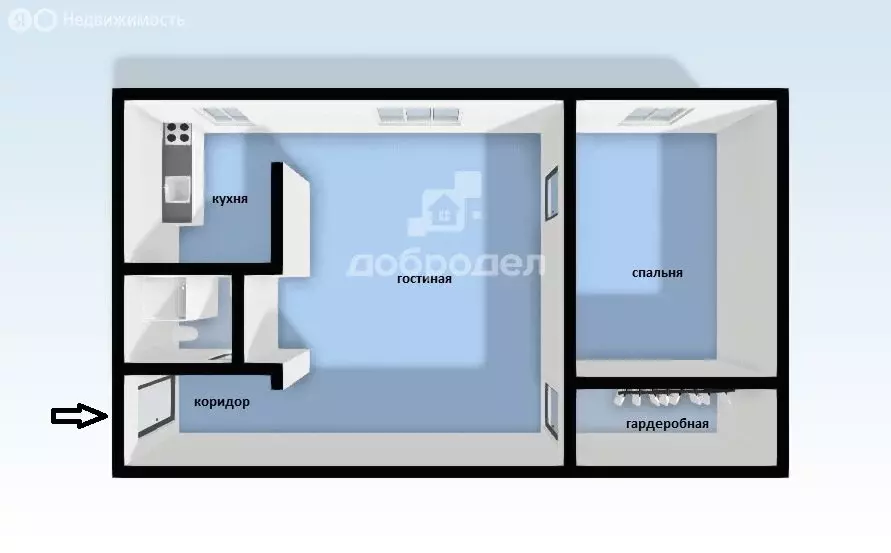 2-комнатная квартира: Берёзовский, Шиловская улица, 2 (43.3 м) - Фото 1