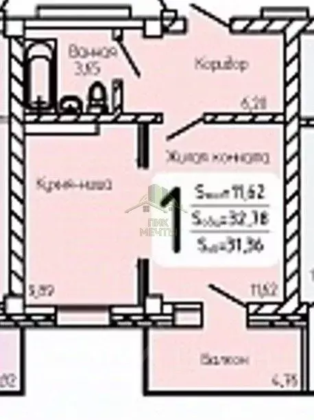 1-к кв. Бурятия, Улан-Удэ ул. Москалева, 5 (29.0 м) - Фото 1