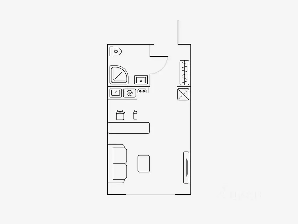 Студия Москва Автозаводская ул., 23Бк2 (22.0 м) - Фото 1