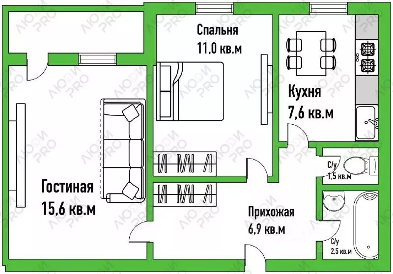 2-к кв. Кировская область, Киров Московская ул., 171 (46.6 м) - Фото 1