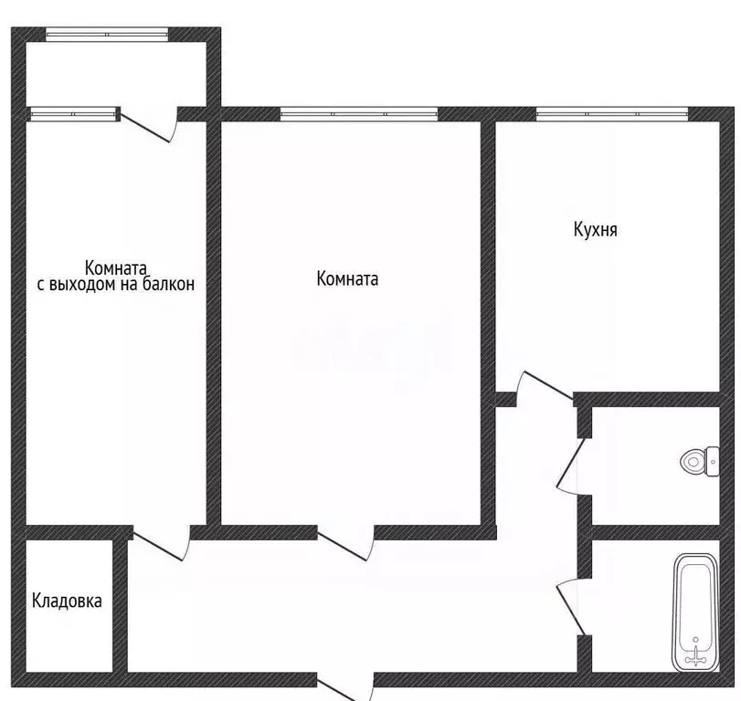 2-к кв. Татарстан, Казань ул. Маршала Чуйкова, 9 (51.3 м) - Фото 2