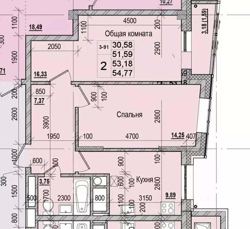 2-к кв. Саха (Якутия), Якутск ул. Чкалова, 47 (53.18 м) - Фото 1