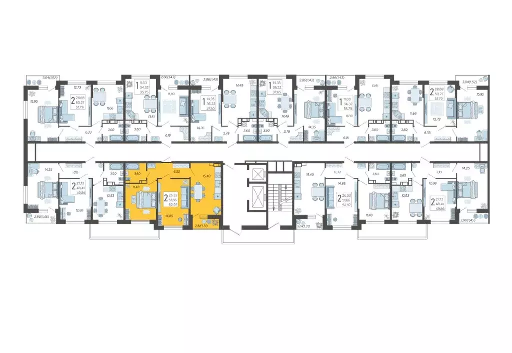 2-комнатная квартира: Краснодар, улица имени Владимира Жириновского, ... - Фото 2