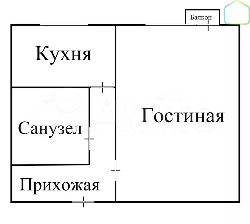 1-к. квартира, 29,2 м, 4/5 эт. - Фото 0