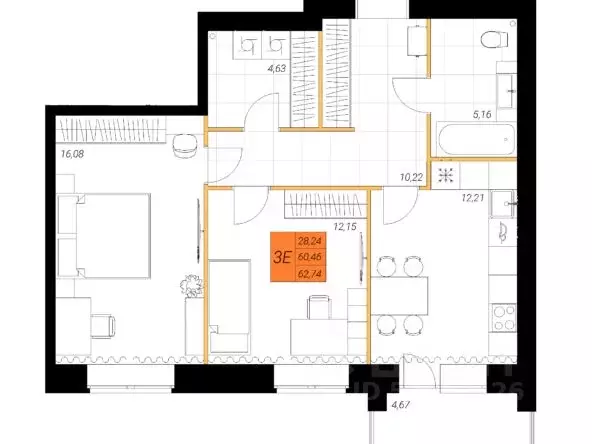 2-к кв. Архангельская область, Северодвинск Индустриальная ул., 35А ... - Фото 1