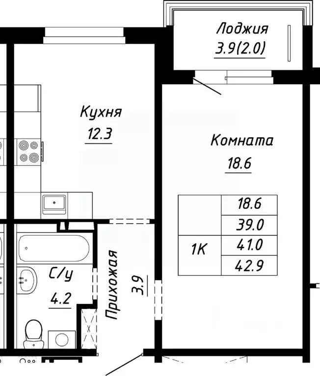 1-к кв. Алтайский край, Барнаул ул. Им. Анатолия Мельникова, 1 (41.0 ... - Фото 0