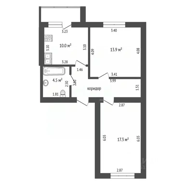 2-к кв. Мордовия, Лямбирский район, с. Берсеневка ул. Пролетарская, 9В ... - Фото 2