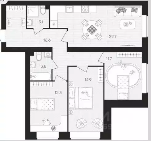 3-к кв. Пензенская область, Пензенский район, Мичуринский сельсовет, ... - Фото 2