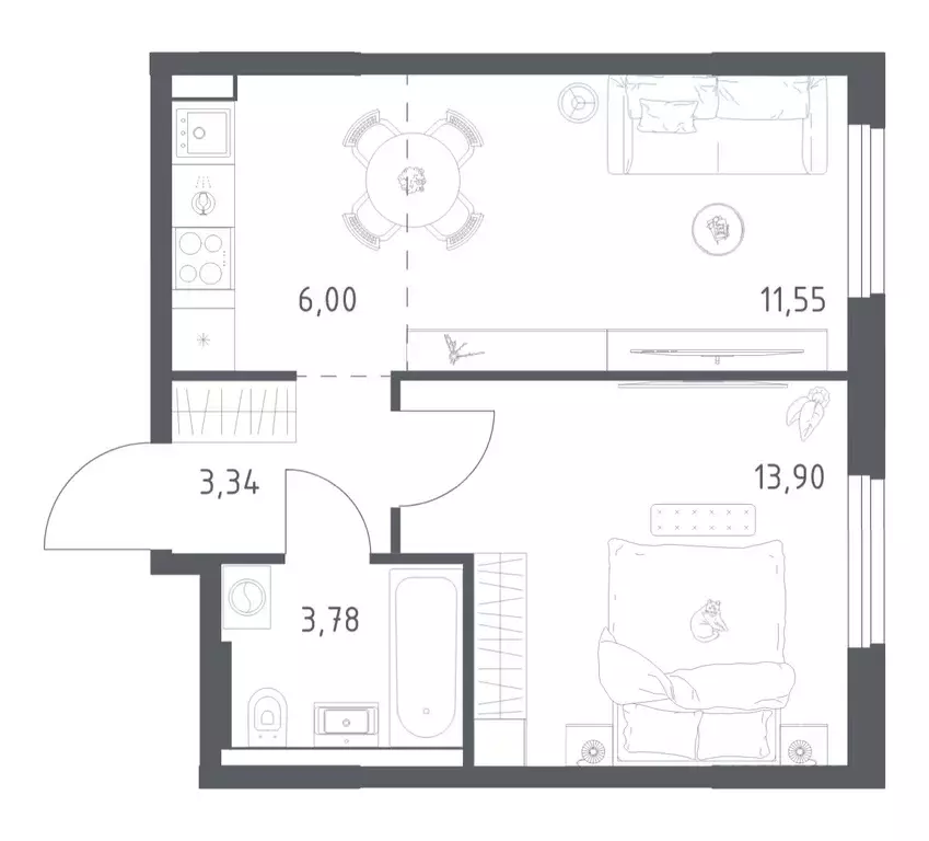 1-к кв. Башкортостан, Уфа ул. Минигали Губайдуллина, 8к9 (38.57 м) - Фото 1