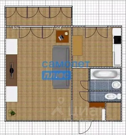 1-к кв. Алтайский край, Бийск Социалистическая ул., 76 (32.4 м) - Фото 1