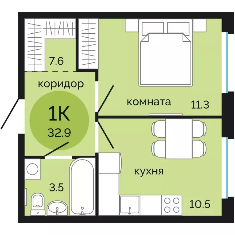 1-к кв. Пермский край, Пермь Краснова мкр, Красное яблоко жилой ... - Фото 1