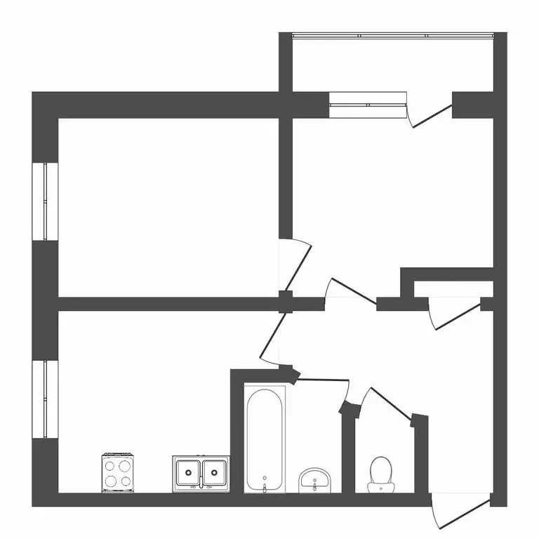 2-комнатная квартира: Тюмень, улица Володарского, 60 (39 м) - Фото 1