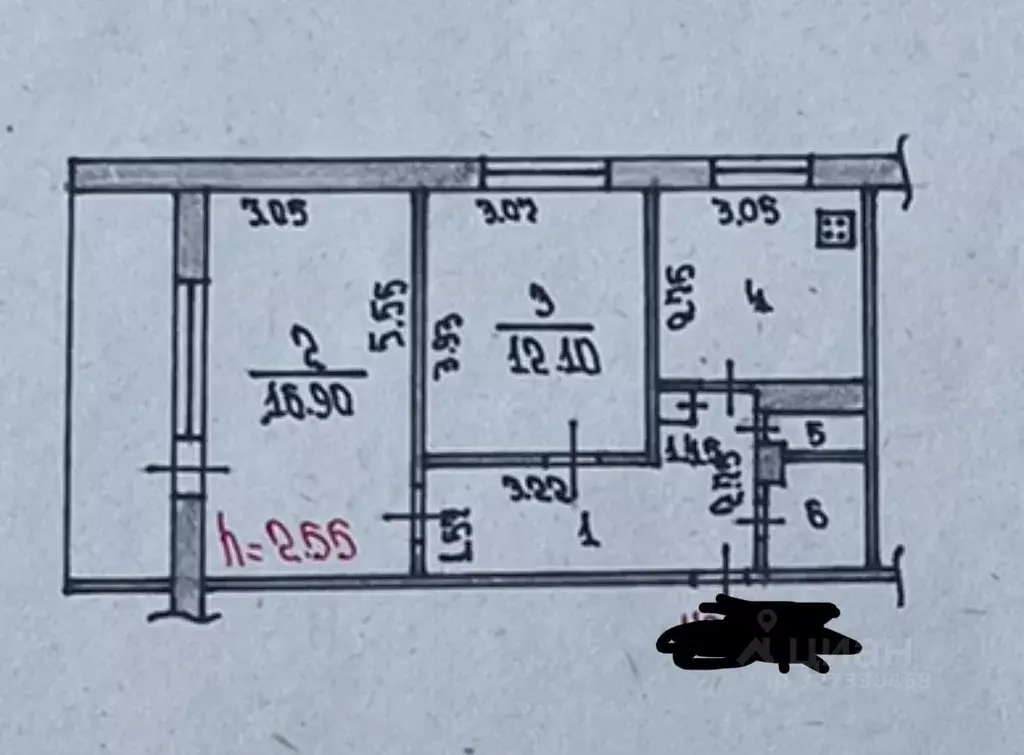 2-к кв. Чувашия, Чебоксары Юго-Западный бул., 10 (54.1 м) - Фото 1