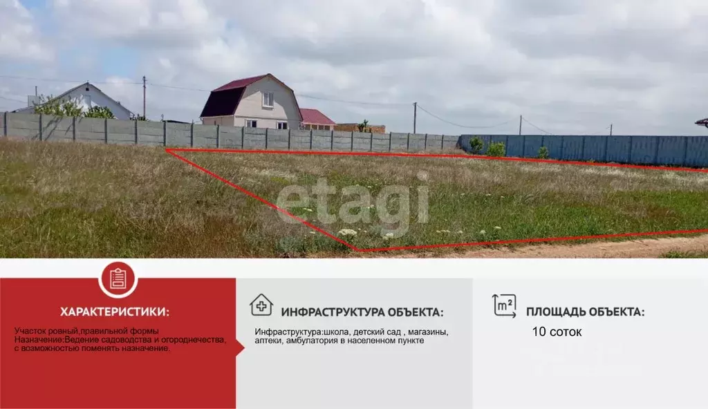 Участок в Крым, Черноморский район, с. Новосельское, Мечта-1 СНТ 583 ... - Фото 1