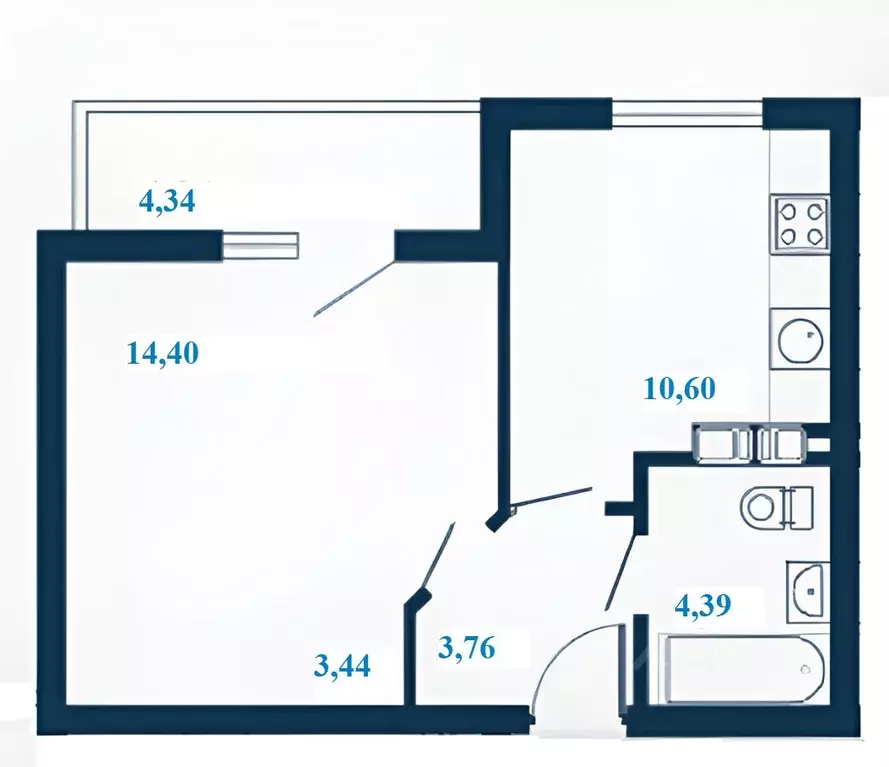 1-к кв. Волгоградская область, Волгоград ул. Клары Цеткин, 1А (38.76 ... - Фото 1