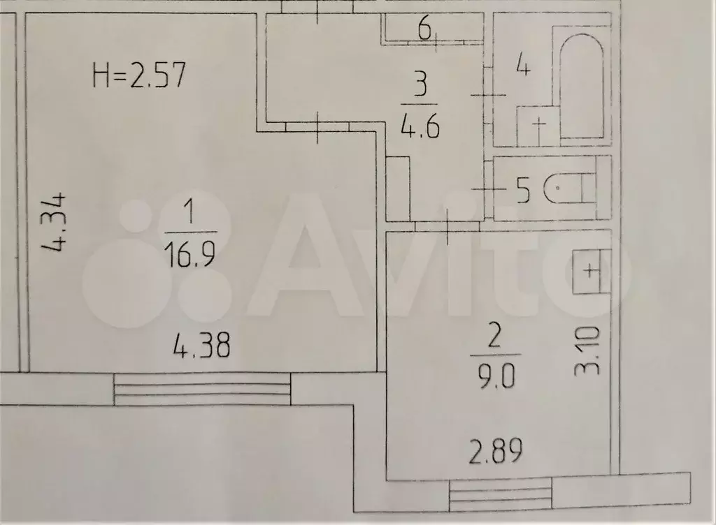 1-к. квартира, 34,5 м, 1/10 эт. - Фото 0