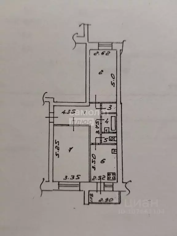 2-к кв. Липецкая область, Липецк ул. Циолковского, 30/4 (53.4 м) - Фото 2