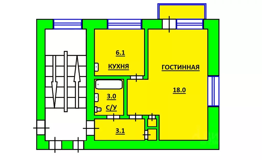 1-к кв. Пермский край, Губаха ул. Циолковского, 4 (31.5 м) - Фото 0