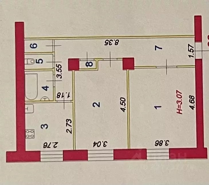 2-к кв. Ивановская область, Иваново просп. Ленина, 11 (59.3 м) - Фото 1