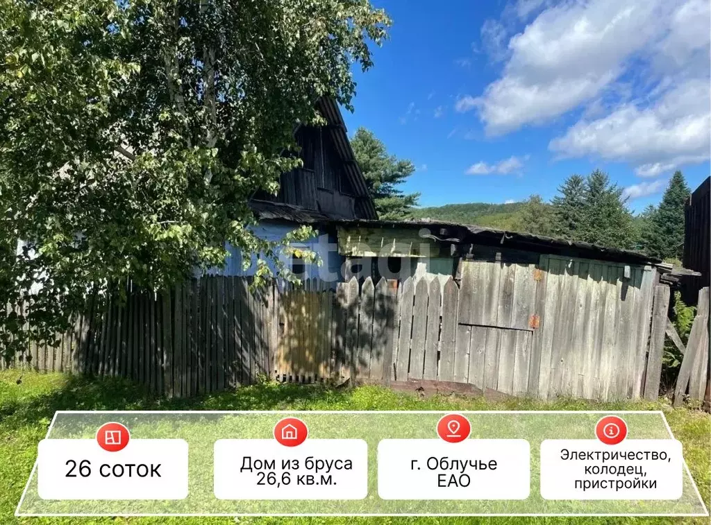 Дом в Еврейская автономная область, Облучье Артельная ул., 30 (27 м) - Фото 1