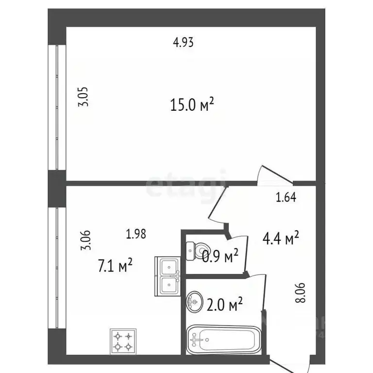 1-к кв. Санкт-Петербург ул. Руднева, 11 (29.4 м) - Фото 1