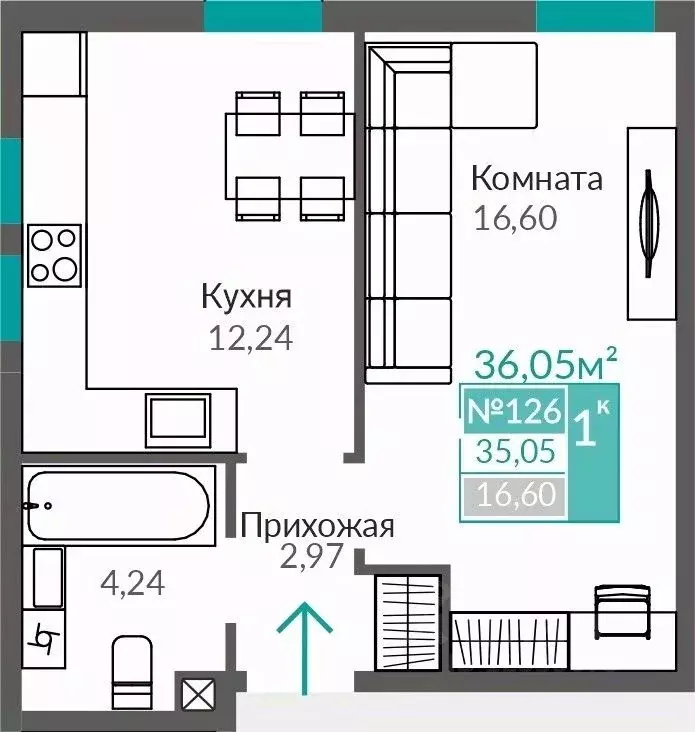 1-к кв. Крым, Симферополь Крымская роза мкр, Акация жилой комплекс ... - Фото 1