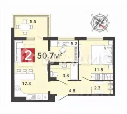 2-к кв. Пензенская область, Пензенский район, Засечный сельсовет, с. ... - Фото 2