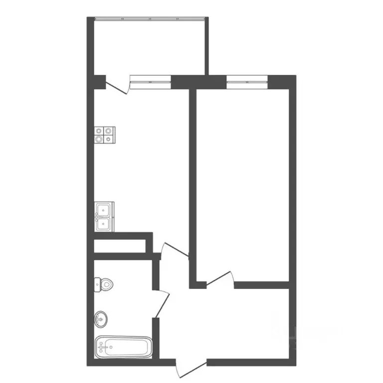 1-к кв. Тюменская область, Тюмень ул. Газопромысловая, 8 (40.0 м) - Фото 1