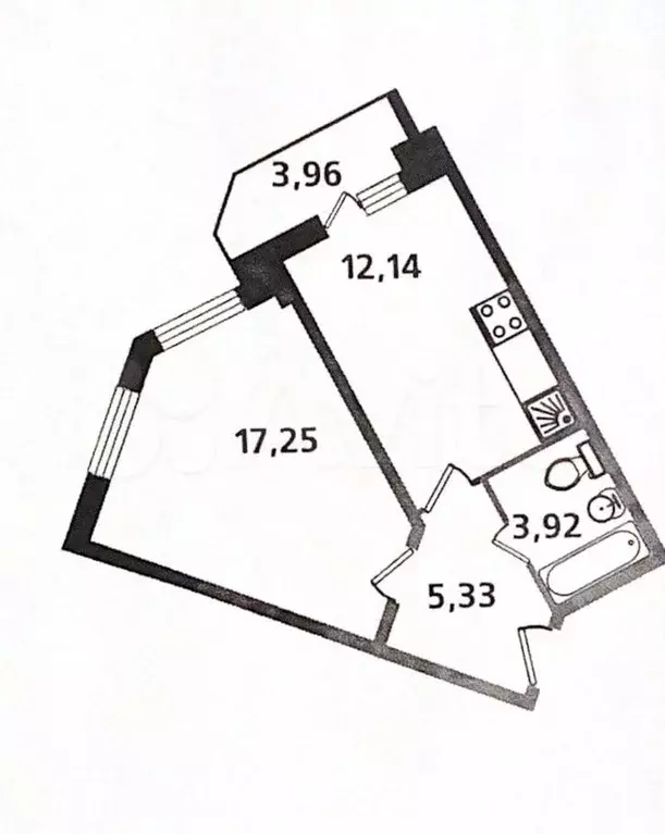 1-к. квартира, 38,6 м, 6/18 эт. - Фото 0