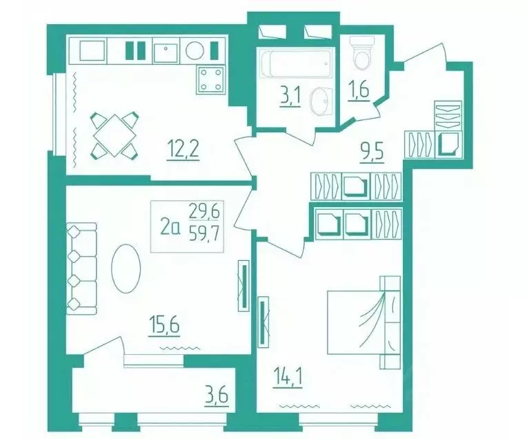 2-к кв. Мордовия, Саранск ул. Косарева, 15А (59.7 м) - Фото 1