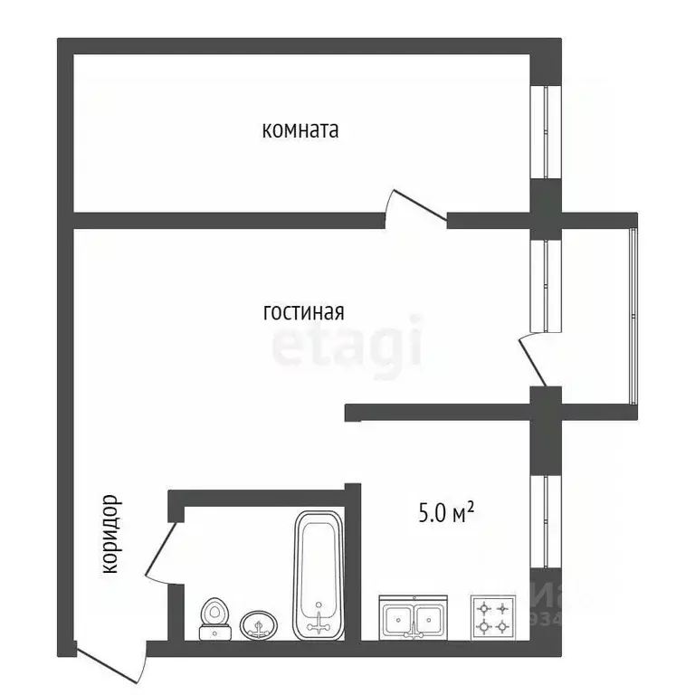 2-к кв. Архангельская область, Новодвинск ул. Советов, 9 (43.4 м) - Фото 1