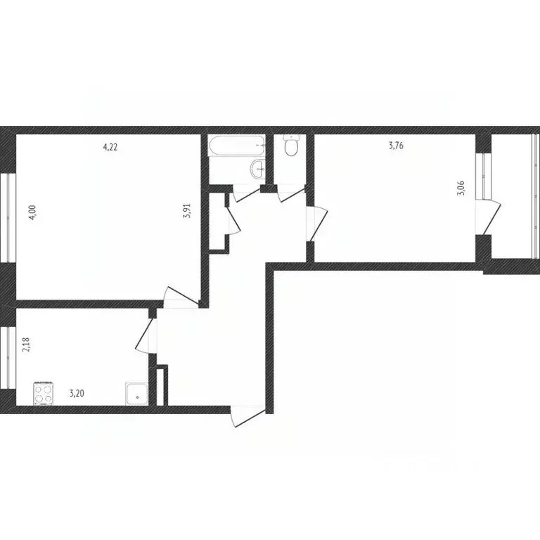 2-к кв. Омская область, Омск ул. Волховстроя, 90 (51.4 м) - Фото 1