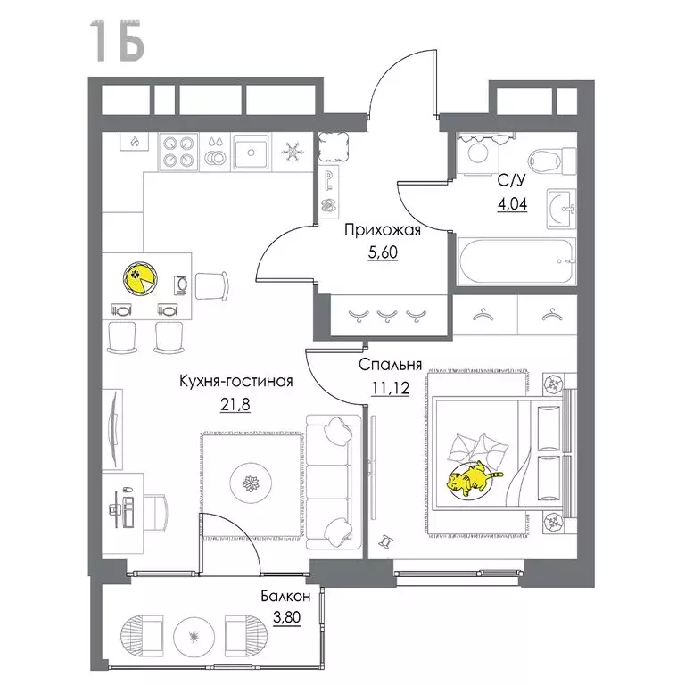 1-комнатная квартира: Тульская область, Щёкино, Ясенковский проезд, 17 ... - Фото 1