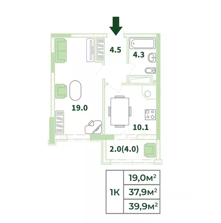 1-к кв. Крым, Симферопольский район, с. Мирное, Жигулина Роща мкр  ... - Фото 1