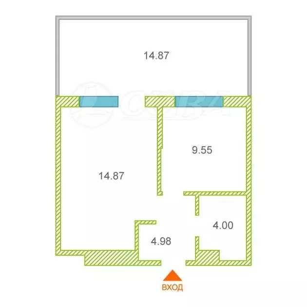 1-комнатная квартира: Тюмень, Лесопарковая улица, 1к1 (49.1 м) - Фото 1