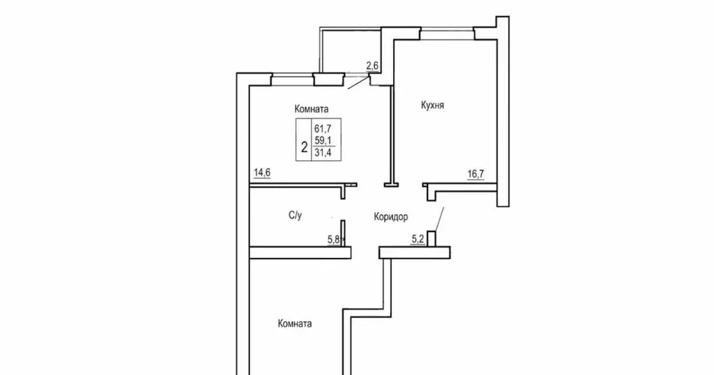 2-комнатная квартира: Волгодонск, Индустриальная улица, 14 (59.1 м) - Фото 1