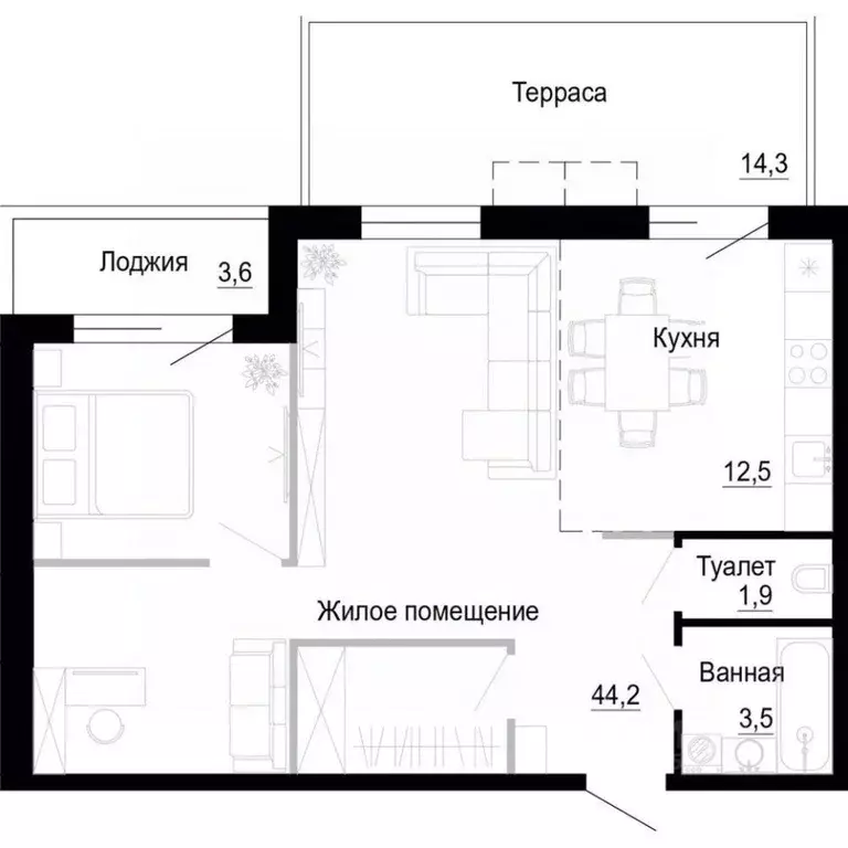 1-к кв. Приморский край, Владивосток ул. Бринера (62.1 м) - Фото 0