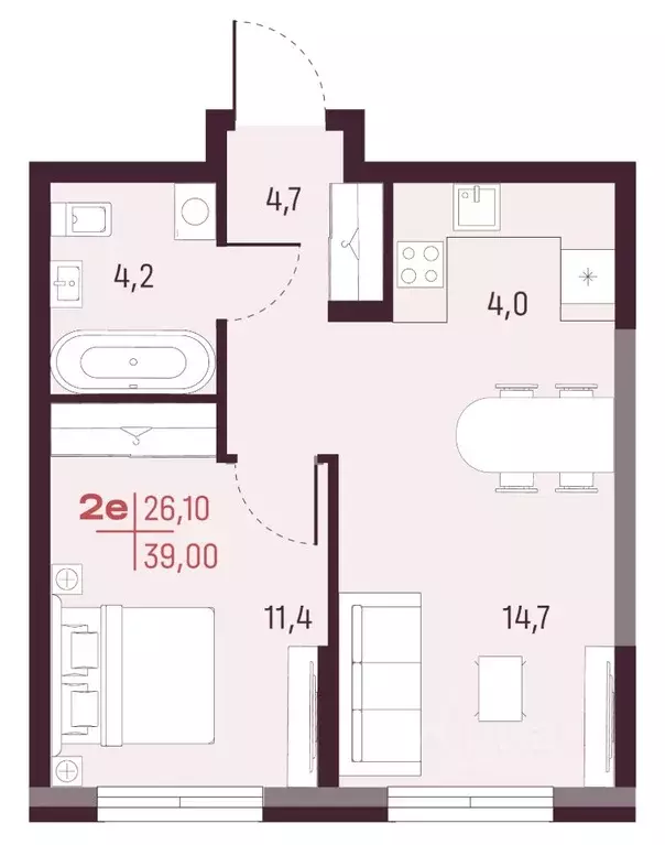 2-к кв. Свердловская область, Екатеринбург Академический мкр, 19-й ... - Фото 1